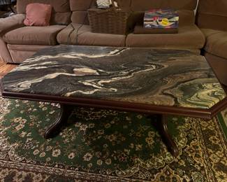 Marble-resin topped coffee table