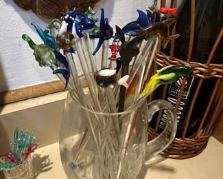 Glass swizzle sticks