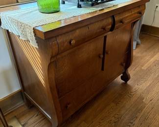 Antique Tiger Oak Sideboard