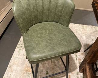 Custom Tall Pub Table with Leaf Motif and Chairus Breakfast Barstools