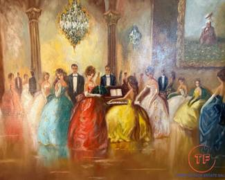 Original Oil on Canvas Ballroom Scene by ZORAN JELASCEK
