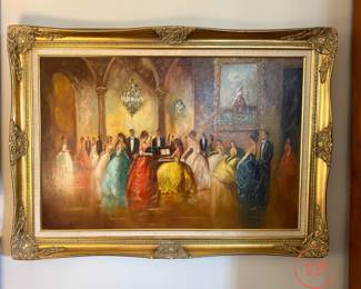 Original Oil on Canvas Ballroom Scene by ZORAN JELASCEK