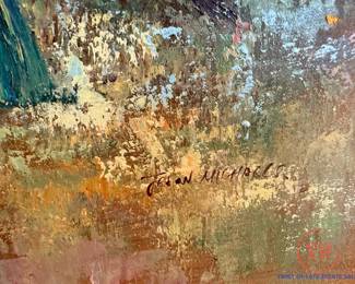 Original Oil on Canvas Cottage in Forest Scene by JASON MICHAELS