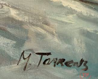 Original Oil on Canvas European Street Scene by MONSERRAT S. TORRENS