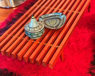 Mid-Century Modern Slat Bench/Coffee Table Style of George Nelson