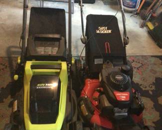 Lawn mowers. 1 gas n 1 battery