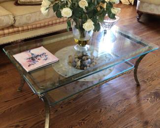 Glass & metal coffee table 4’x28”x18”