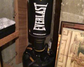 Free standing heavy bag n boxing gloves 