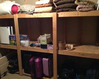 Luggage, pillows n various items 