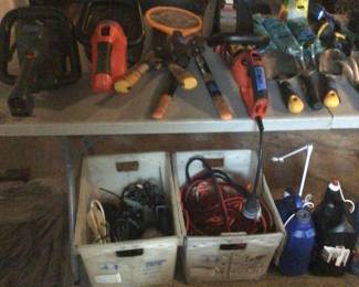 Extension cords, weed killers, hedge trimmers