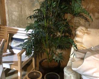 Faux plants, planters 