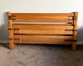 Late 40s Vintage Brandt Ranch Full Size Headboard, Footboard & Rails