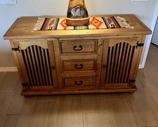 Rustic Wood Sideboard 59"W x 22"D x 35"H