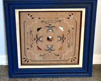 Navajo Sand Painting "Thunderbirds with Sacred Mountains"