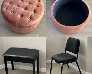 Microfiber Storage Ottoman 28" Diameter - Like new condition!  On-Stage Keyboard Piano Bench