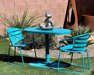 Santa Monica 3-pc Outdoor Metal Patio Set w/Custom Cover (shown in next photo)