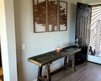 Rustic Entry Table (purchased in Tubac) 77"W x 20-1/2" D x 31-1/2"H
