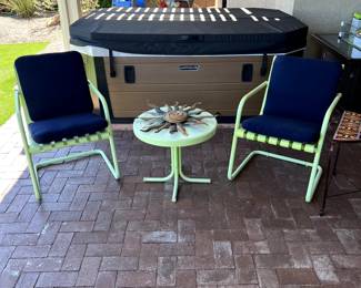 3-pc Metal  Patio Furniture; Sunbrella Cushions