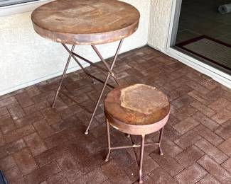 Pair of Rustic Metal Tables (sold as a set)