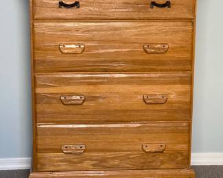 Late 40s Vintage Brandt Ranch Oak Chest of Drawers