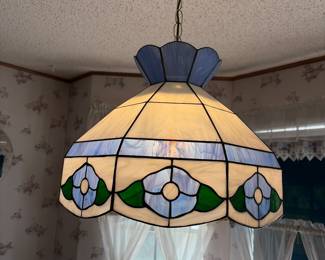 Vintage Stained Glass Chandelier 