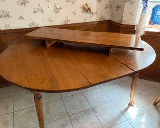 MCM Solid Wood Table, leaf and six chairs