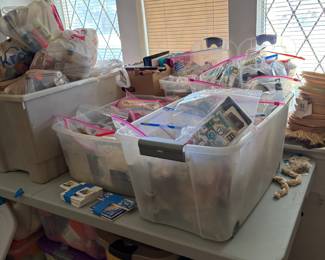 Totes filled with everything you need to create your items