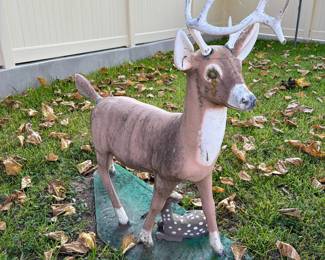 Vintage garden deer statue