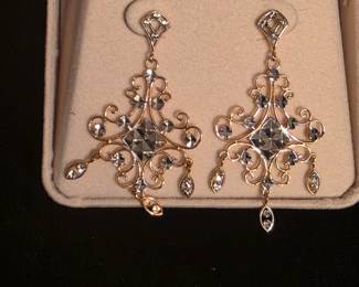 14K earrings. If you like the combination of Yellow and White Gold, you will love this unique pair of earrings.