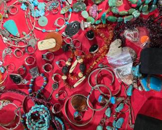 More of the hundreds of pieces of Turquoise jewelry in this sale 