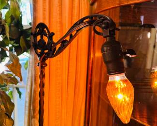 Antique wrought iron lamp