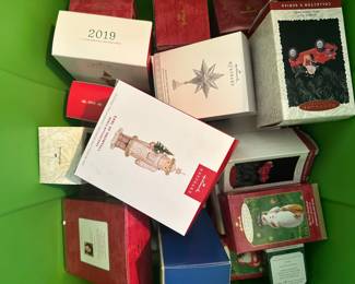 In box Hallmark ornaments. 