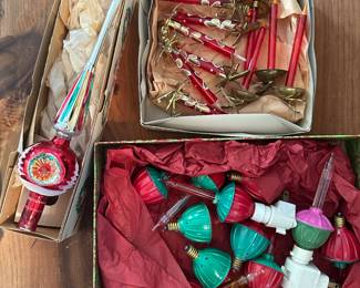 Vintage Christmas ornaments. 