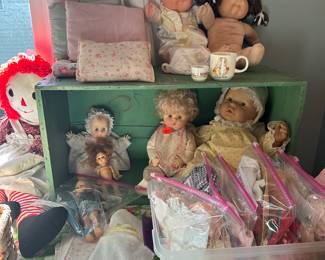 Cabbage Patch Dolls and other vintage dolls and accessories. 