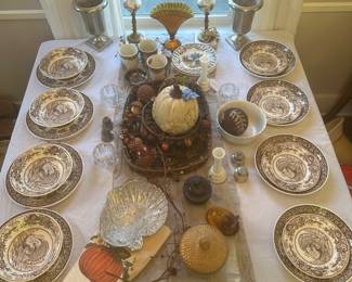 Fall/Thanksgiving Holiday decor and china. 