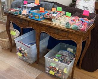 Table & crates of threads