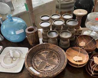 Wood Candle holders & bowls