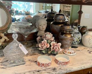 Ginger jars, cut crystal, capimonte flowers, and more!