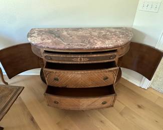 Another view of storage & marble top