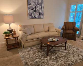 Ethan Allen furniture, and vintage coffee table