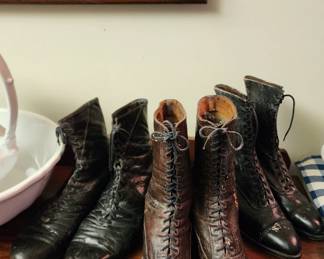 Vintage Victorian Lace Up Granny Boots