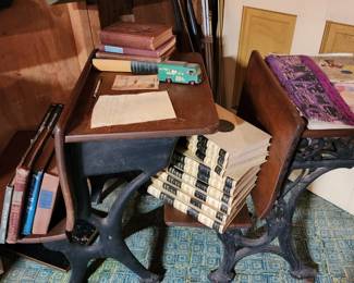Vintage School Desks and Vintage Books