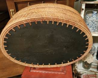 Large Woven Basket with removeable lid, very beautiful basket in perfect condition.