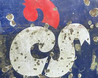 Huge Metal Art Roster Colonial Grocery Store