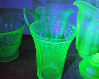 Collection of Uranium Glass/Vaseline Glass