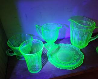Collection of Uranium Glass/Vaseline Glass