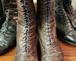 Vintage Victorian Lace Up Granny Boots