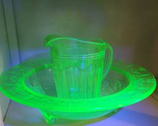 Collection of Uranium Glass/Vaseline Glass