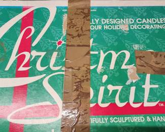 Vintage Christmas Spirit Hand Painted Candles (full box)