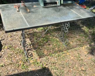 1964 glass top garden table